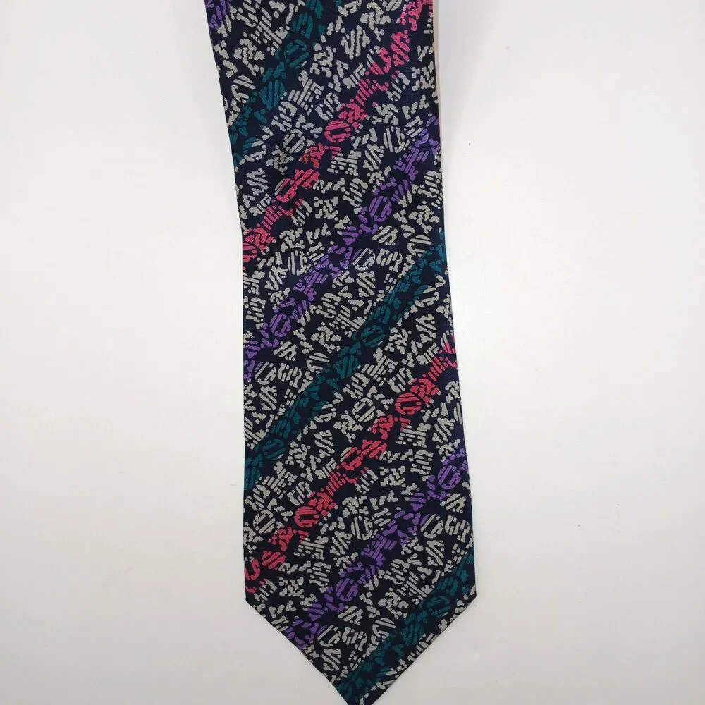 Missoni Cravatte Men's Tie 100% Silk  Necktie Letters Print Multicolor Spain